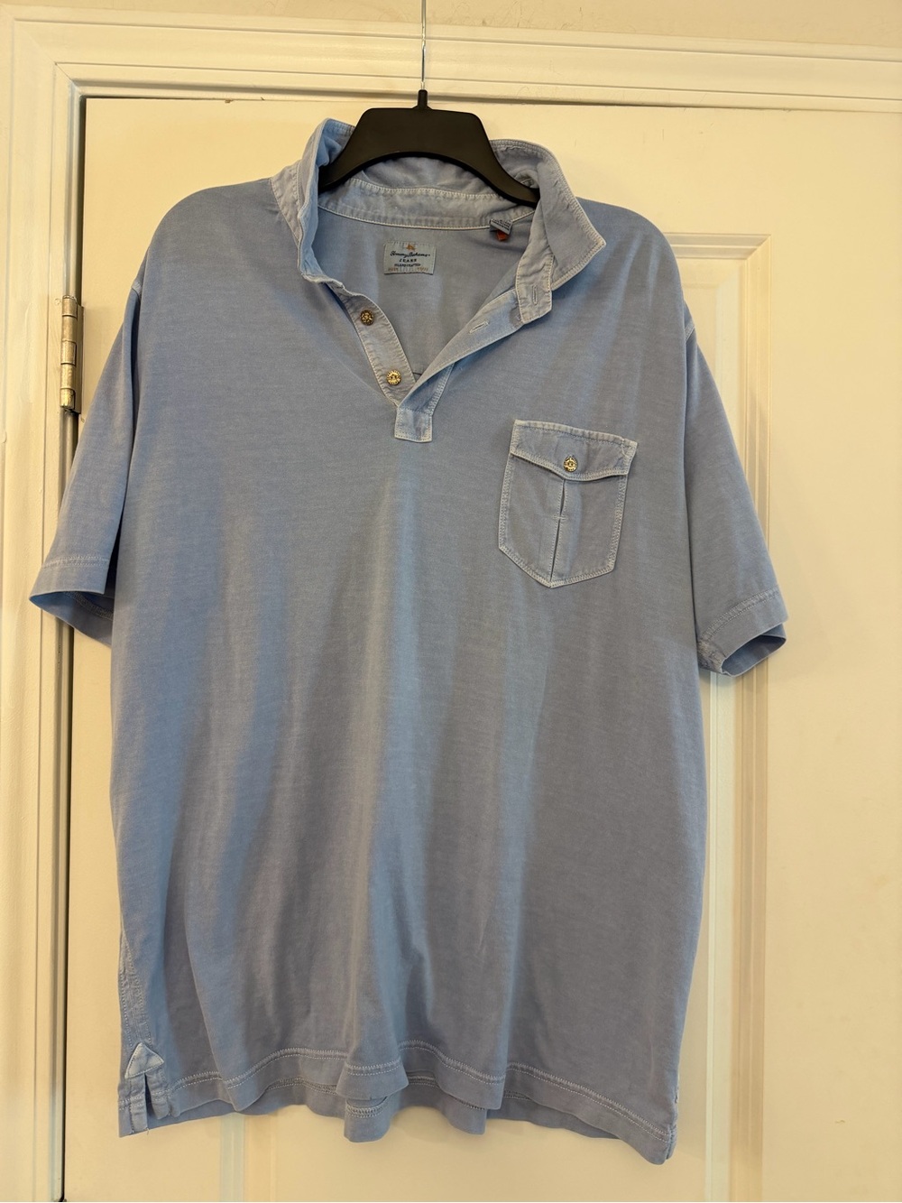 Tommy Bahama Pale Beachy Summer Thin Blue Short-Sleeve Polo